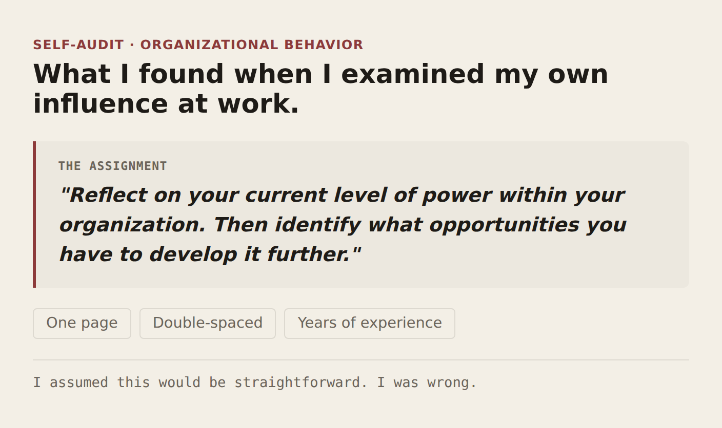 My Power Audit: What I Found When I Examined My Own Influence at Work