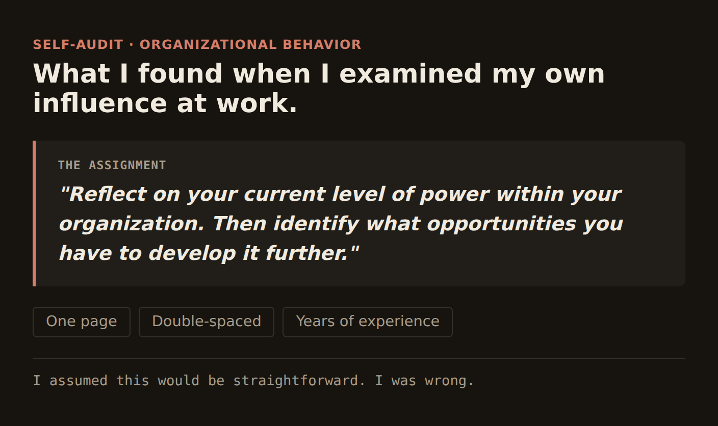 My Power Audit: What I Found When I Examined My Own Influence at Work